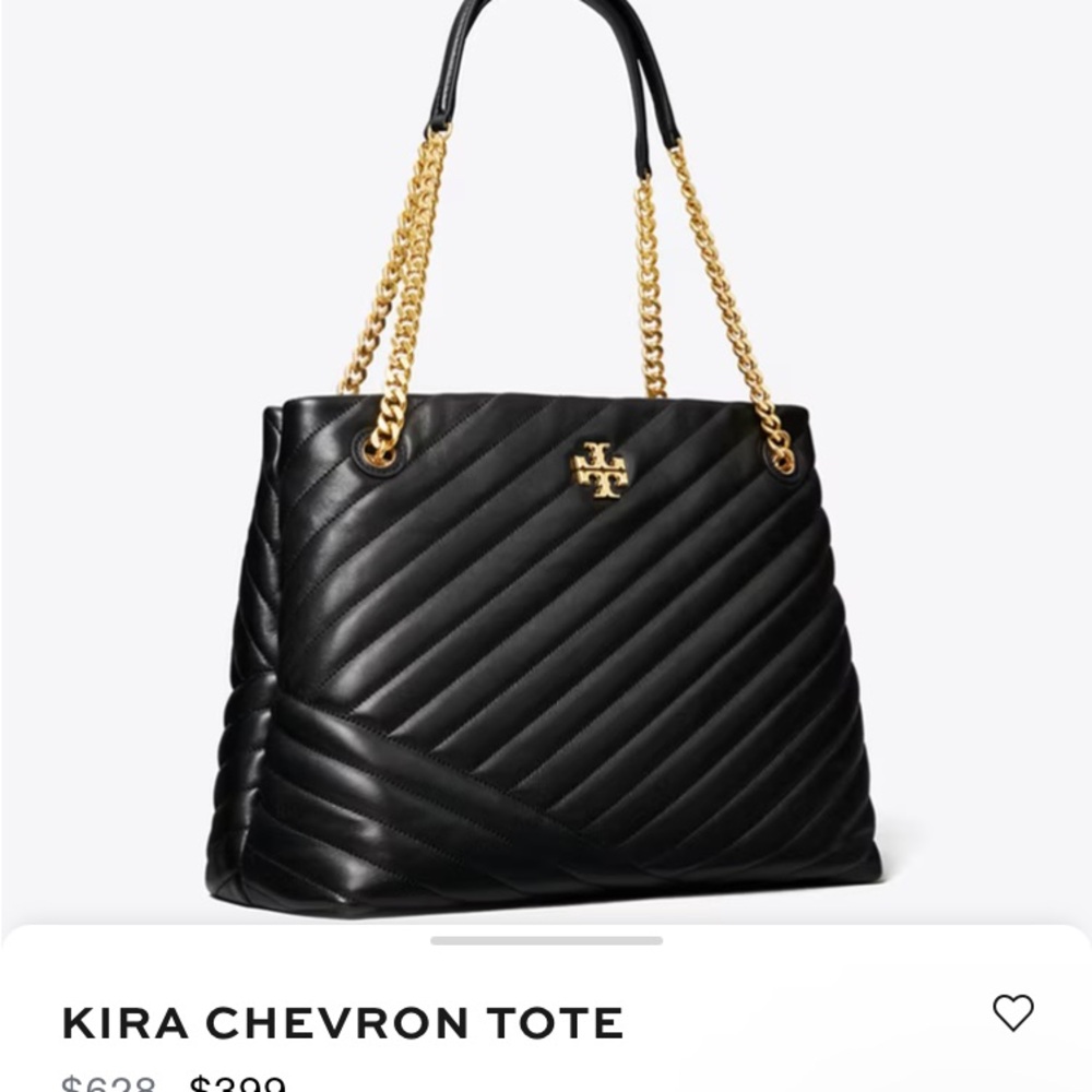 TORY BURCH KIRA CHEVRON LEATHER TOTE BNWT!